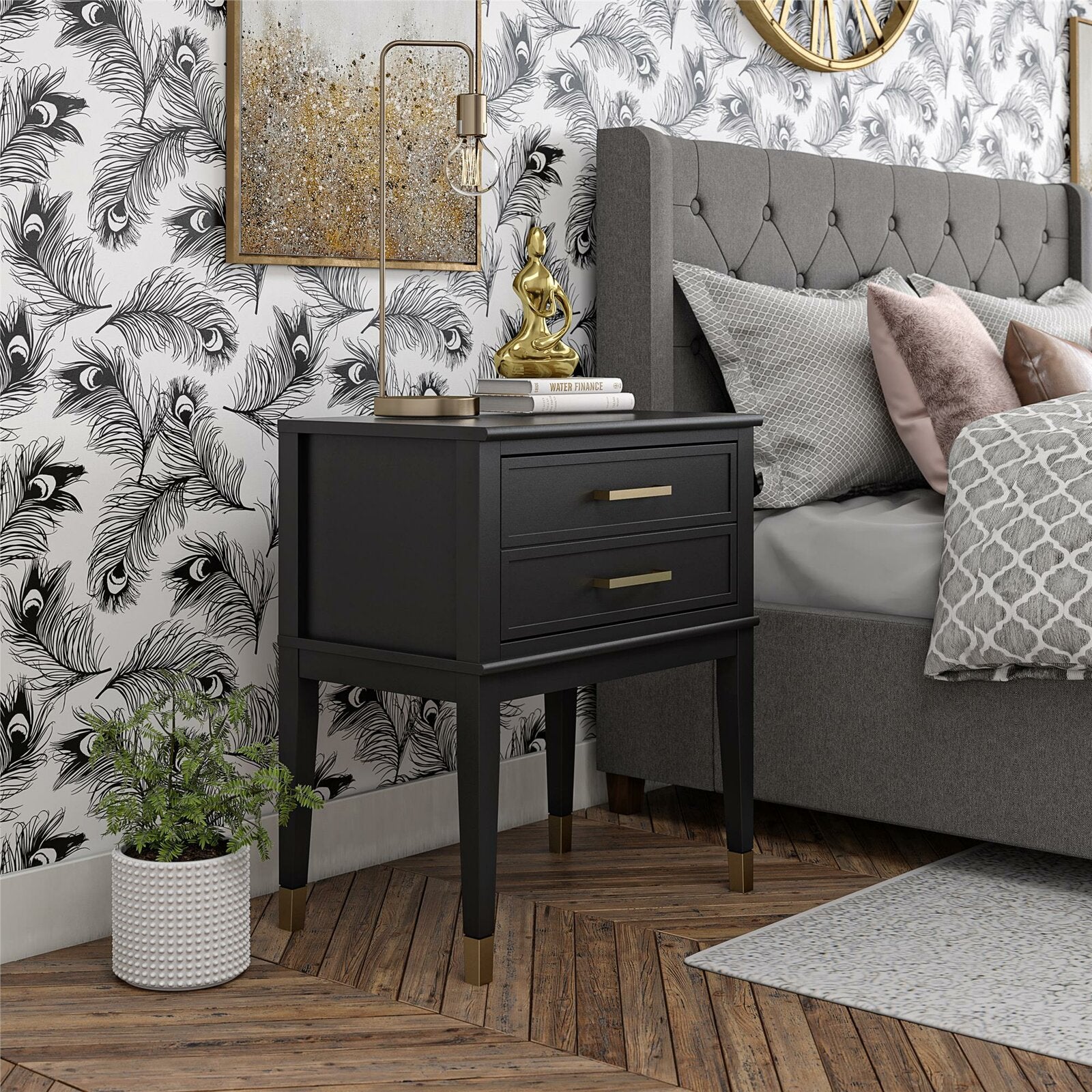 Black Westerleigh 1 - Drawer Nightstand AH240