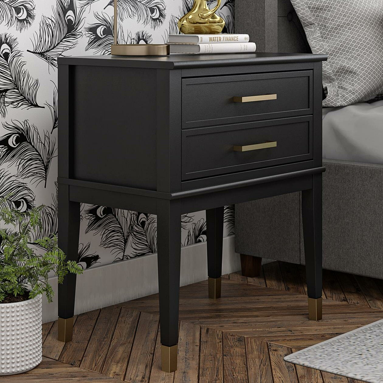 Black Westerleigh 1 - Drawer Nightstand AH240