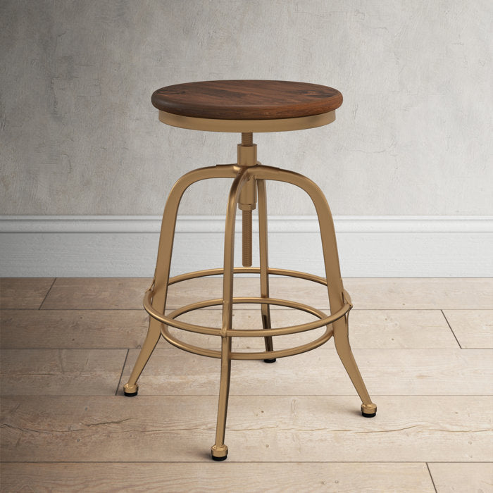 Bronze Solid Wood Adjustable Height Side Table/Stool