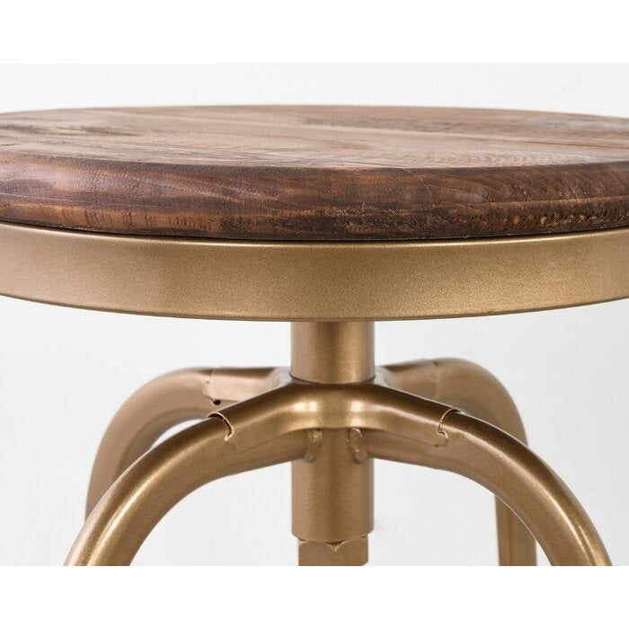 Bronze Solid Wood Adjustable Height Side Table/Stool