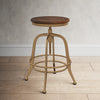 Bronze Solid Wood Adjustable Height Side Table/Stool