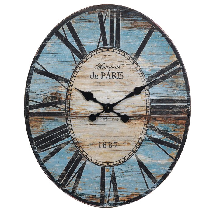 Whipe Oversized 24.25" Wall Clock, Turquoise (#K2474)