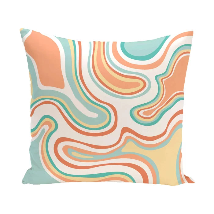 16" H x 16" W Peach Whitbeck Agate Outdoor Square Pillow Cover & Insert, (Set of 2)
