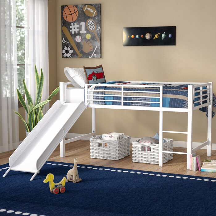 Whitbeck Bed with Slide, White - Twin (#K5875)