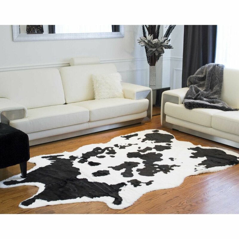 Seaham Black/White Area Rug, Novelty 5'3"x7'6" #51R