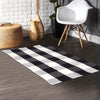 Azimut Plaid Hand Braided Cotton Black/White Area Rug AS133