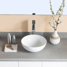 Load image into Gallery viewer, White Ceramic Circular Vessel Bathroom Sink
