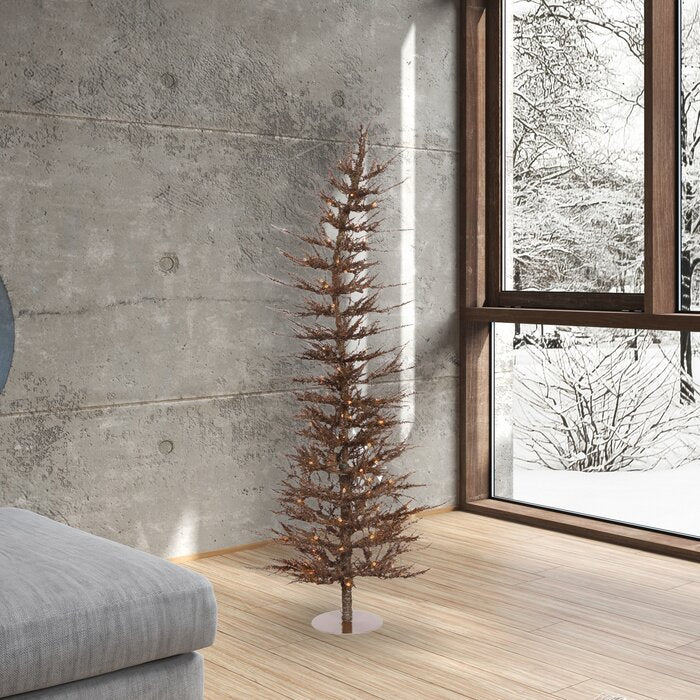 5' Mocha Artificial Christmas Tree with 100 Clear/White Lights (#K5568)