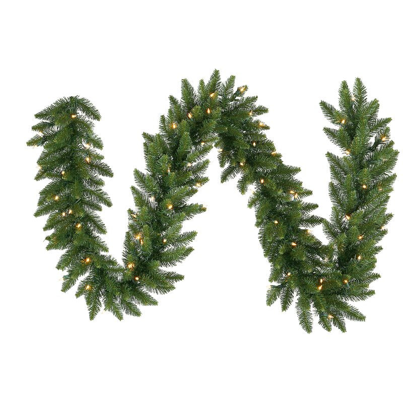 9' Fir Pre-Lit Garland with 50 Warm/White Lights QL304