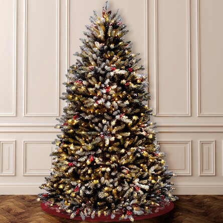 6.5' H Dunhill Fir Green/White Christmas Tree with Clear/White Lights