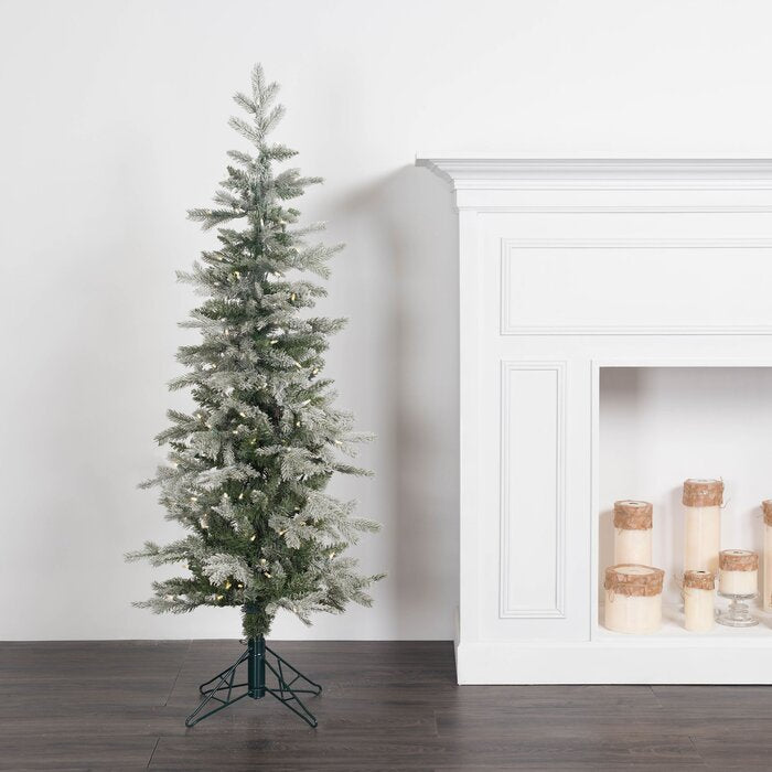 5' Glitter Tannenbaum Frosted Pine Artificial Christmas Tree with Clear/White Lights (#K5199)