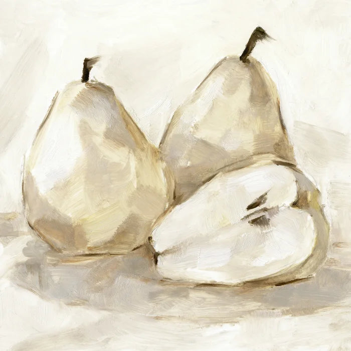 36" H x 36" W x 1.25" D White Pear Study I by Ethan Harper - Wrapped Canvas Painting