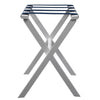 White Wood Straight Leg Luggage Rack With 4 Navy Nylon Straps KB652