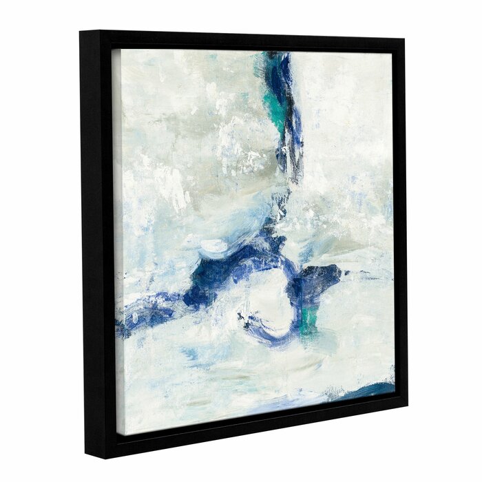 White and Blue Framed Graphic Art on Wrapped Canvas (#275)