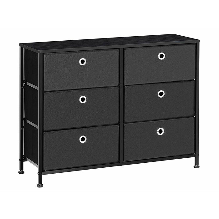 Black Whitestone 6 Drawer Double Dresser #HA384