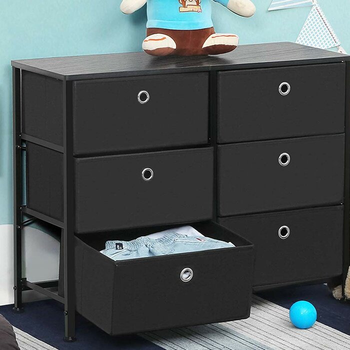Black Whitestone 6 Drawer Double Dresser #HA384