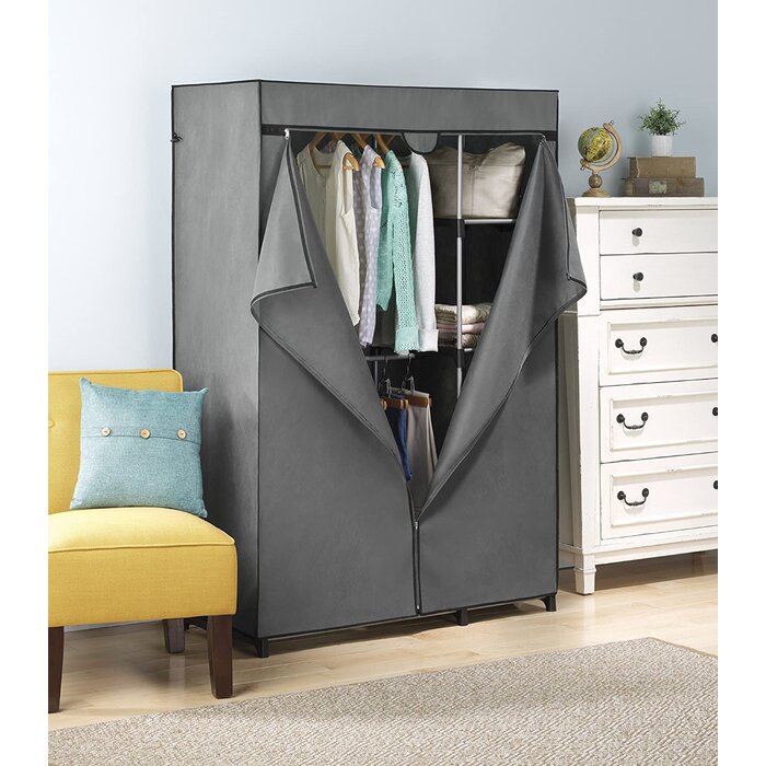 19.75'' H x 45.75'' W x 66'' D Whitmor Double Rod Closet Cover