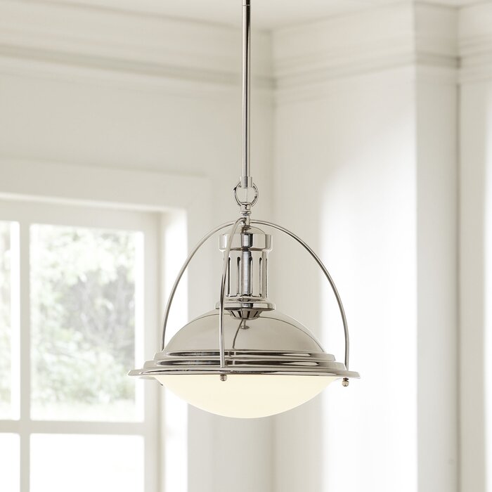 Whitmore 1 Light Cone Pendant, Polished Nickel (#K1004)