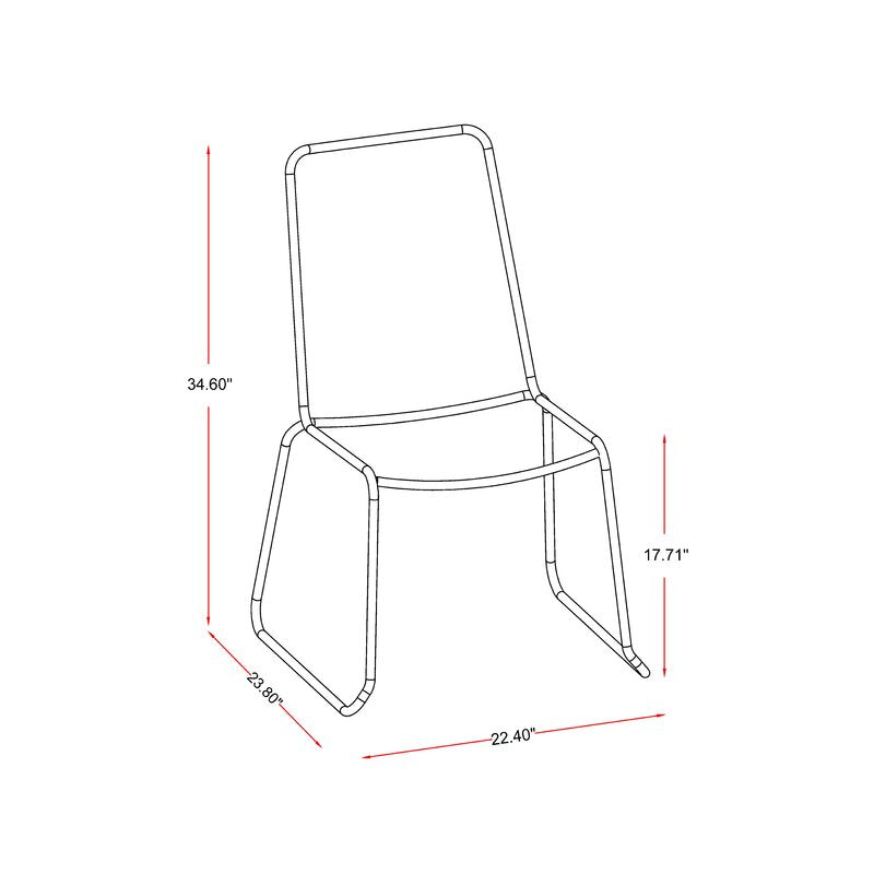 Black Whitner Stacking Patio Dining Side Chair (Set of 2) KB719