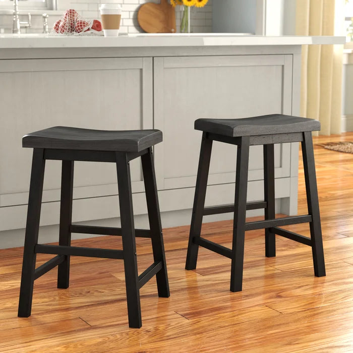 Black Whitworth Solid Wood 23.75" Counter Stool (Set of 2)