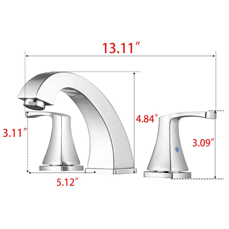 Sliver Widespread Bathroom Faucet with Drain Assembly K7767