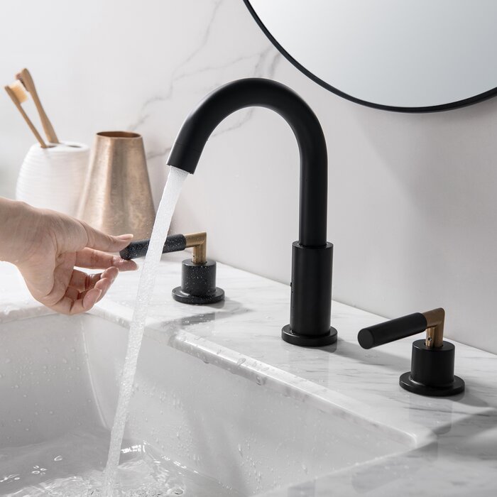 Matte Black Widespread Faucet 2-handle Bathroom Faucet