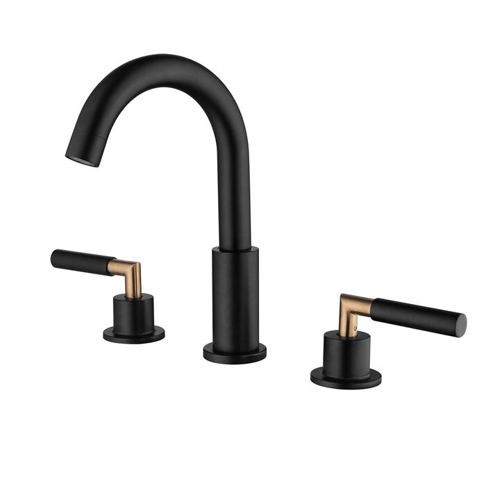 Matte Black Widespread Faucet 2-handle Bathroom Faucet