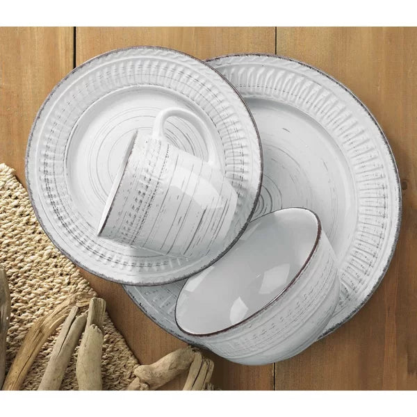 White Willette 16 Piece Dinnerware Set, Service for 4