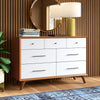 Acorn/White Williams  Two-Tone 7 Drawer Double Dresser OP073