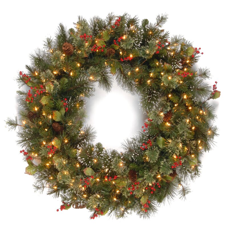 24" H x 24" W x 6" D - Plug-in Willington Lighted Wreath