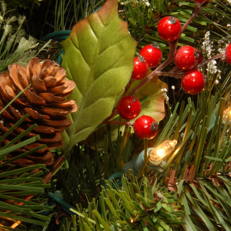 24" H x 24" W x 6" D - Plug-in Willington Lighted Wreath