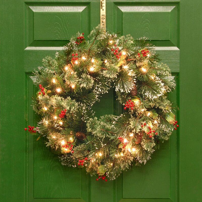 24" H x 24" W x 6" D - Plug-in Willington Lighted Wreath