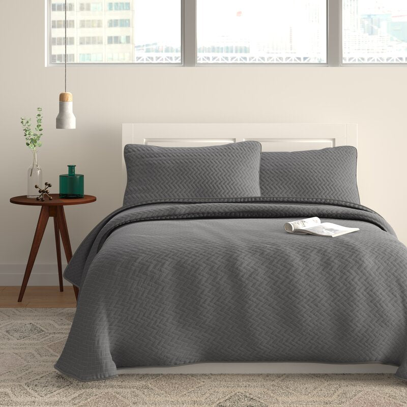 Wilson Coverlet Set, Gray - King/California King (#K1721)