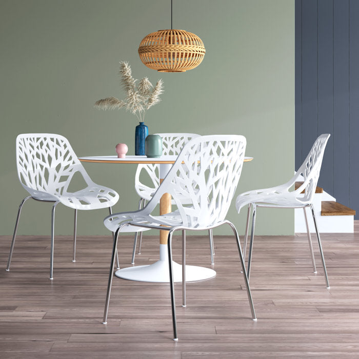 White Wiltz Stacking Side Chair (Set of 4)