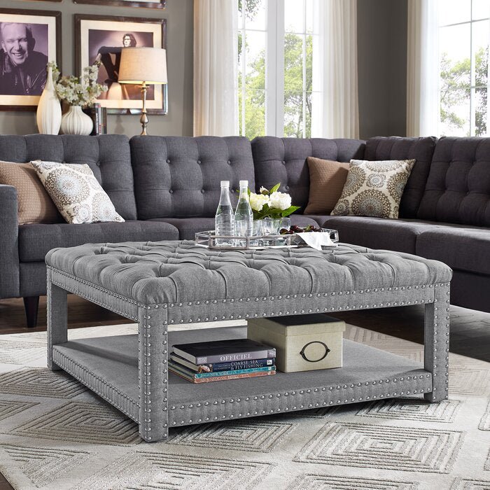 Winbush Tufted Cocktail Ottoman, Gray (#K4860)