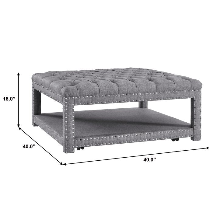 Winbush Tufted Cocktail Ottoman, Gray (#K4860)