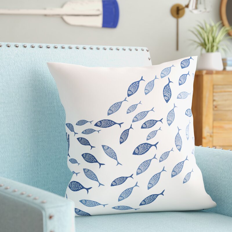 Blue Windermer Outdoor Square Pillow Cover & Insert ss675