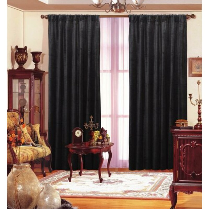 55" W x 108" Window Theater Solid Rod Pocket Single Curtain Panel