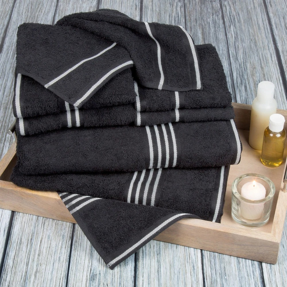 Windsor Home Rio 8 Piece Cotton Towel Set - Black