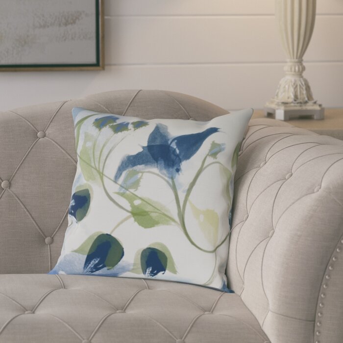 Windy Bloom Floral Square Pillow Cover & Insert EE821