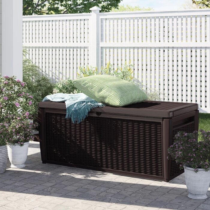 25'' H x 57'' W x 28.7'' D Arrio 135 Gallons Gallon Water Resistant Deck Box with Lock
