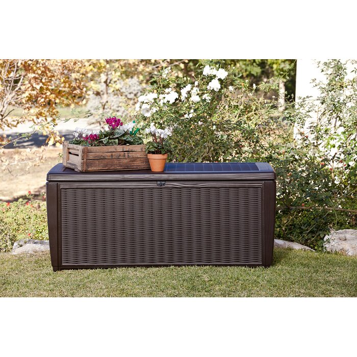 25'' H x 57'' W x 28.7'' D Arrio 135 Gallons Gallon Water Resistant Deck Box with Lock