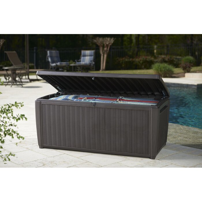 25'' H x 57'' W x 28.7'' D Arrio 135 Gallons Gallon Water Resistant Deck Box with Lock