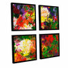 Wisteria and Roses 4 Piece Framed Painting Print on Canvas Set (#266)