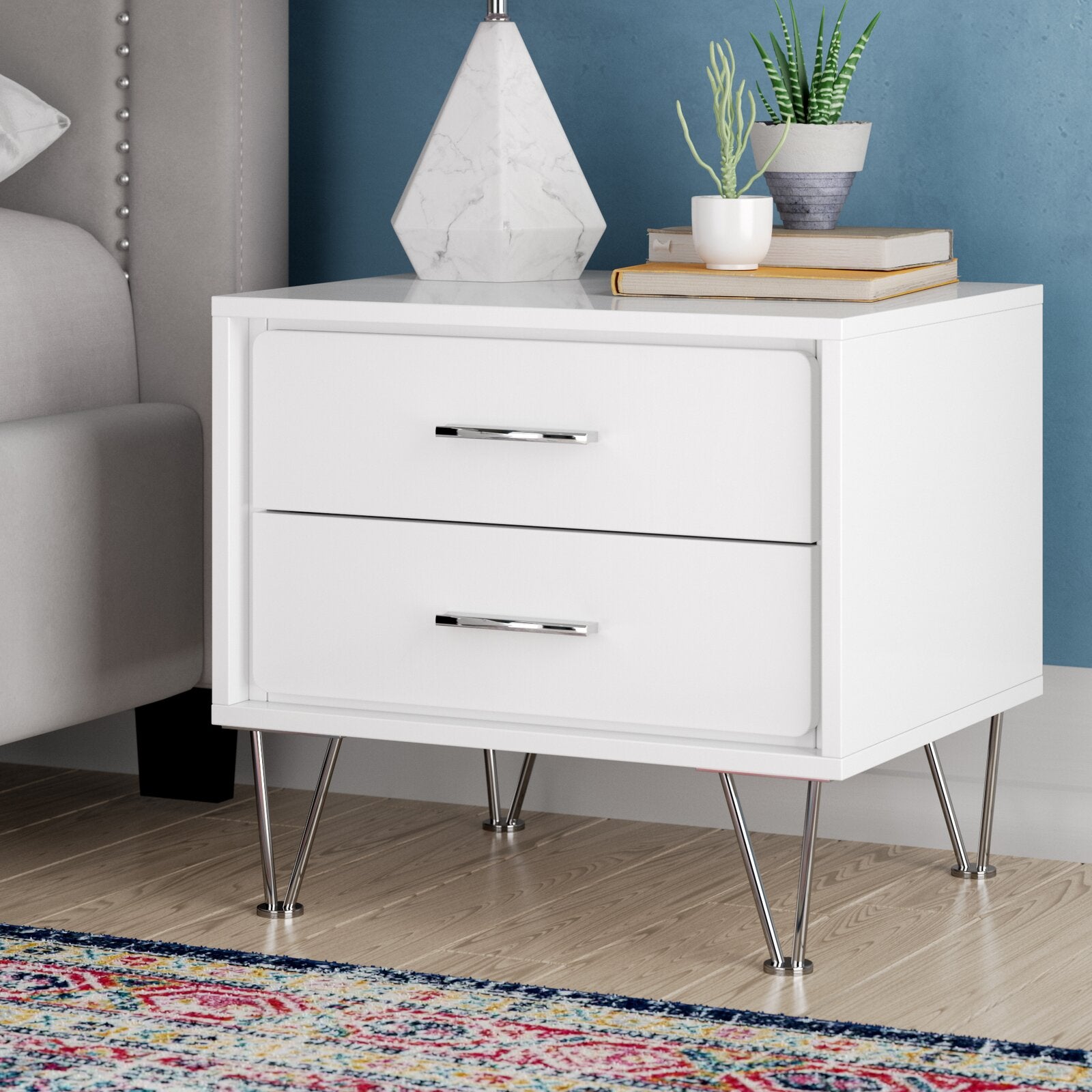 White Wolfe 2 - Drawer Nightstand CL367