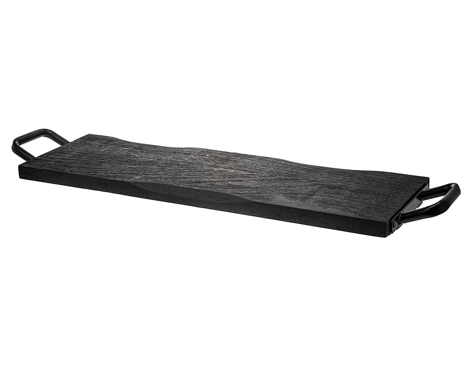 2" H x 26" W x 7" D Black Wood Serving Tray TTR570