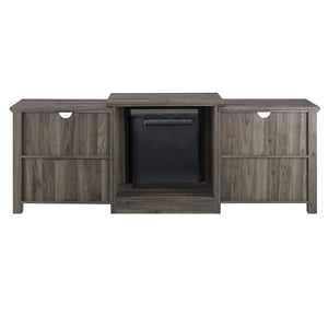 Slate Grey Woodbury TV Stand for TVs up to 78" with Fireplace (#HA563)