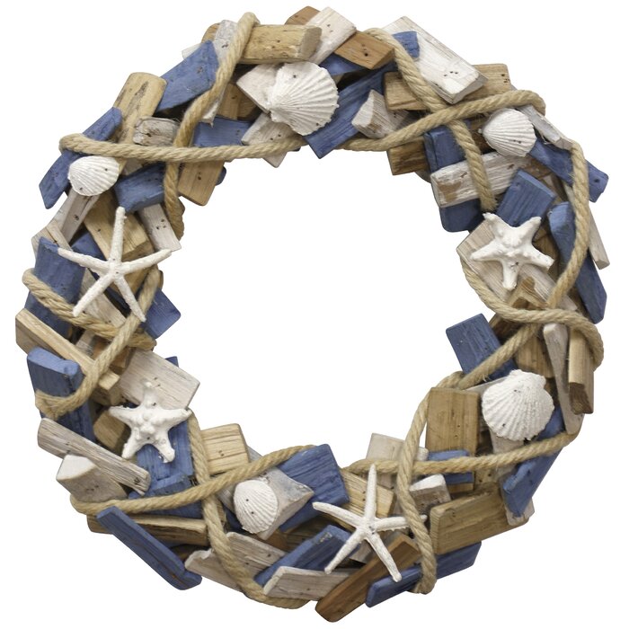 Wooden 15" Seaside Accent Wreath (#K5968)