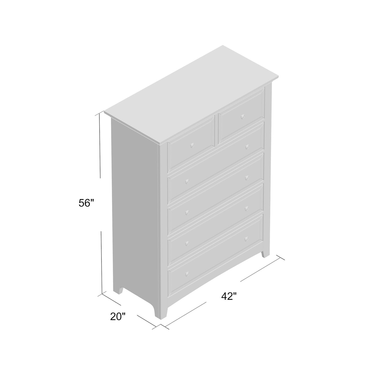 Oak Woodside 5 Drawer Dresser