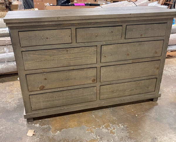 Weathered Gray Woodson 9 Drawer Double Dresser